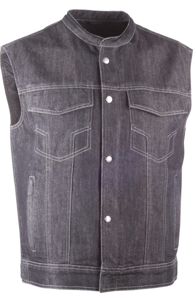 HIGHWAY 21 Iron Sights Club Collar Denim Vest — Black