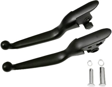 HARDDRIVE Smooth Lever Set Black Softail 18-24 - 053579