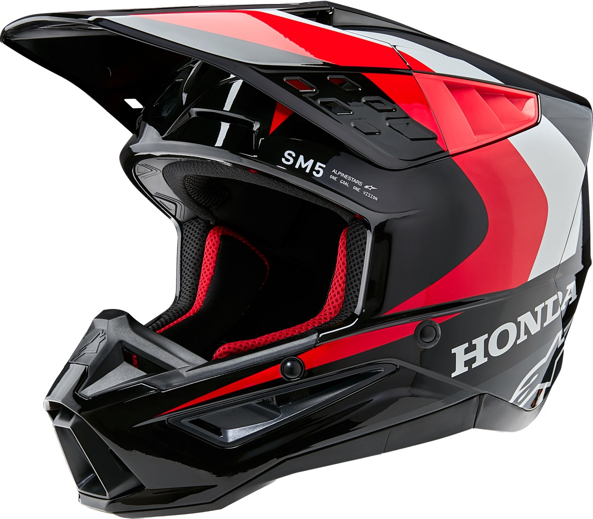 ALPINESTARS S-M5 Helmet — Black/Red — HONDA