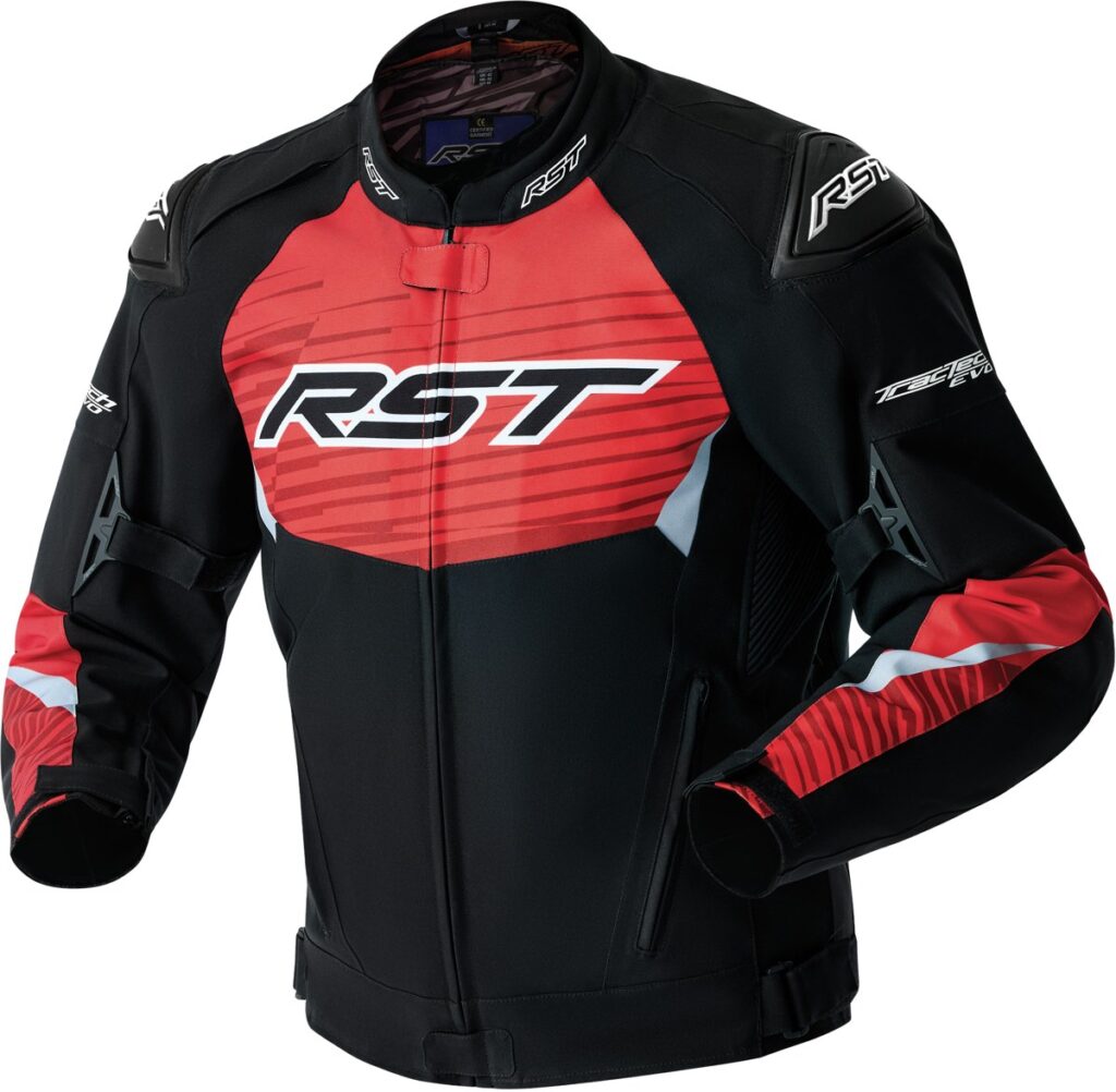 RST Tractech Evo D3O Textile Jackets — Black/Fluorescent Red