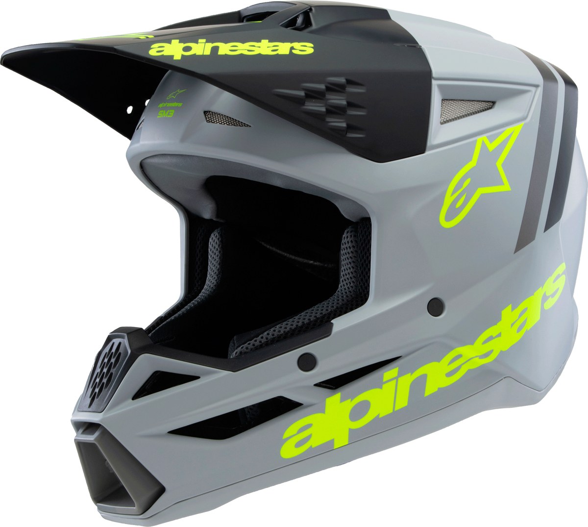 ALPINESTARS SM3 Youth Radium Helmet — Grey/Black/Yellow Fluo — RADIUM