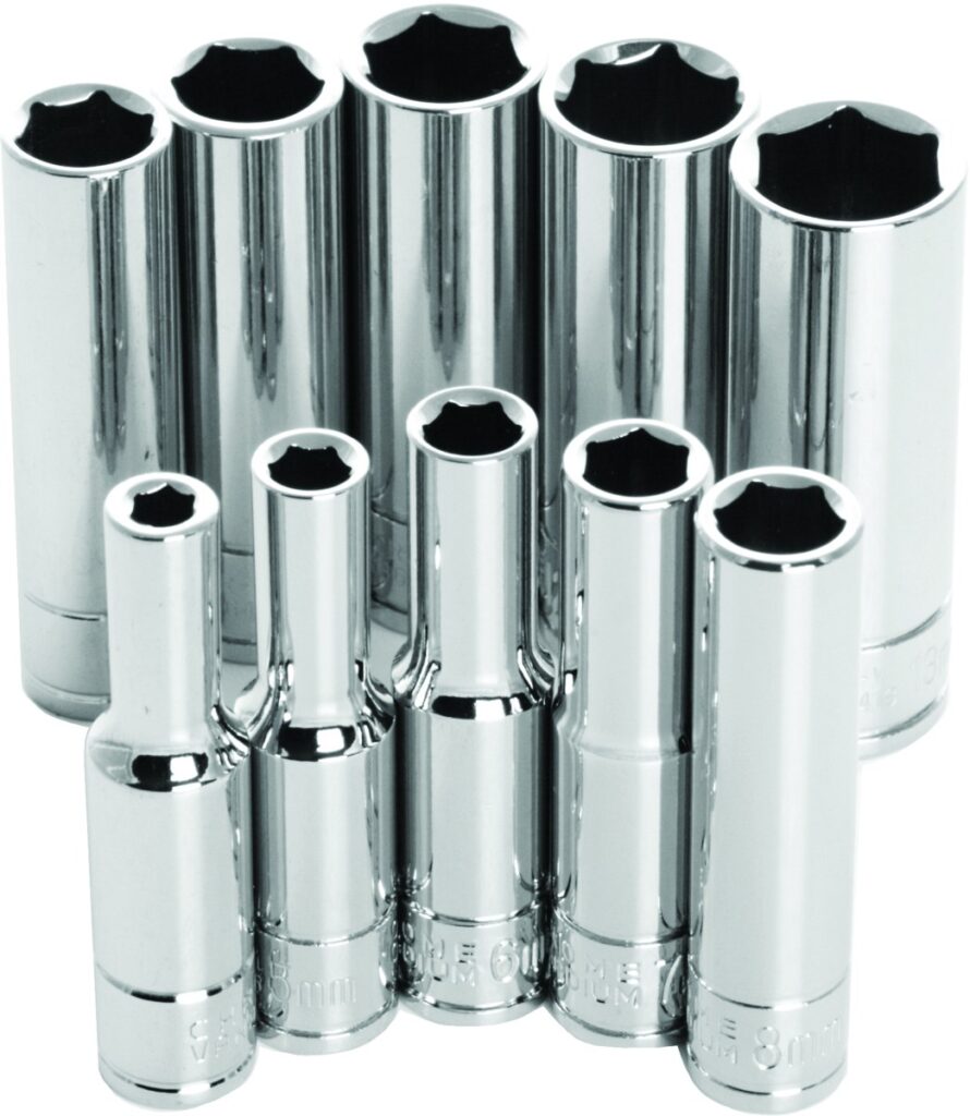 PERFORMANCE TOOL 10 Pc 1/4" Met Socket Set Deep - W36400