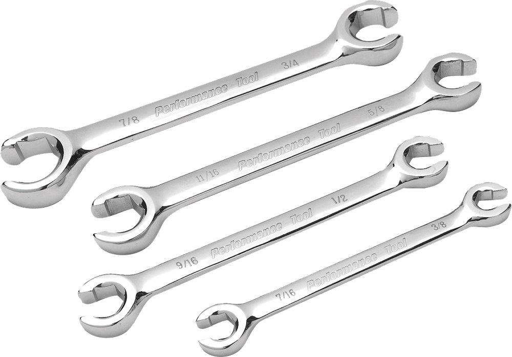 PERFORMANCE TOOL 4 Pc Sae Flare Nut Wrench Set - W30430