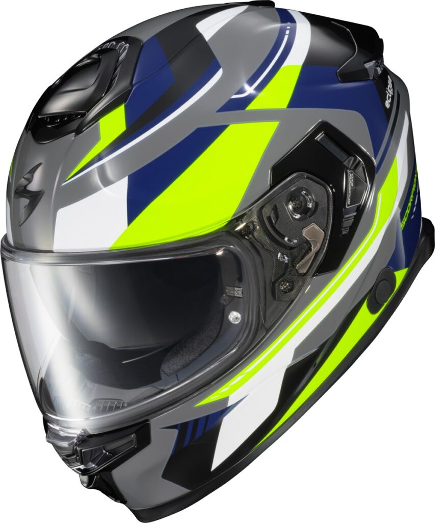 SCORPION EXO Eclipse Full Face Helmet — Hi-Vis/Blue — LUNAR