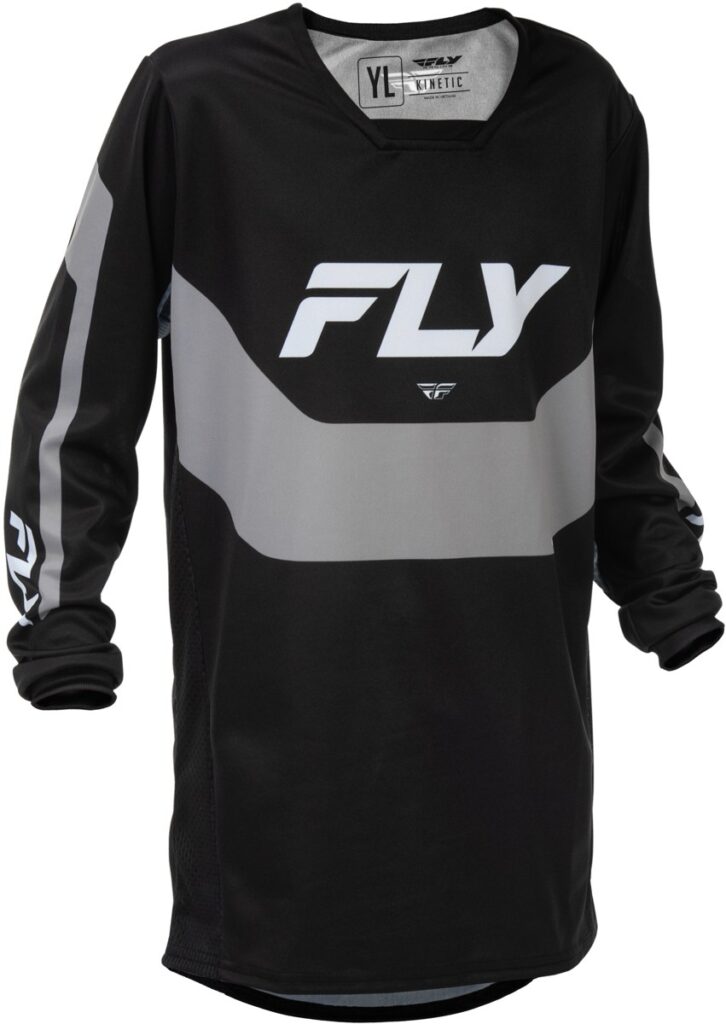 FLY RACING 2026 Youth Kinetic Jersey — Black/Grey