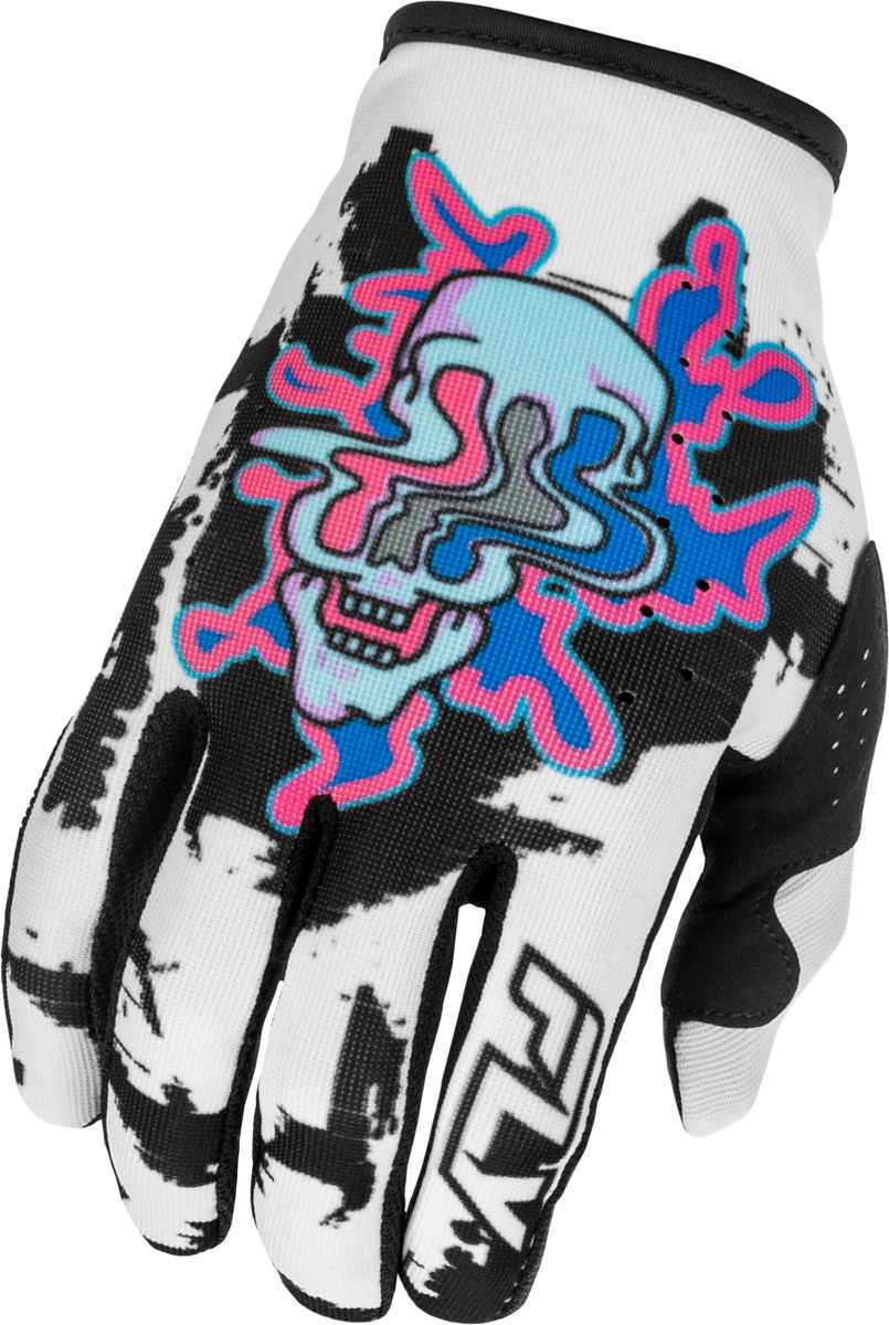 FLY RACING 2026 Youth Lite Warp Gloves — White/Blue/Pink — WARP