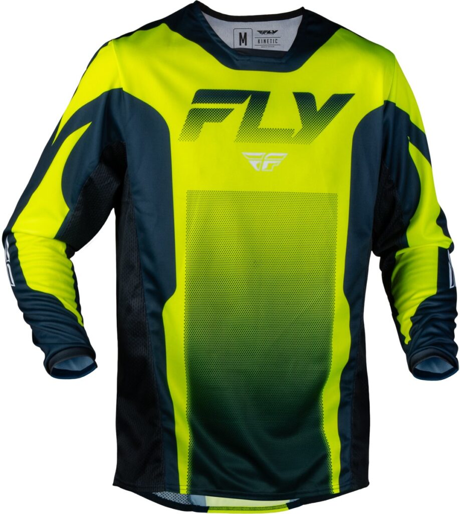 FLY RACING Kinetic Fade Jersey (2027) — Hi-Vis/Navy/White — FADE
