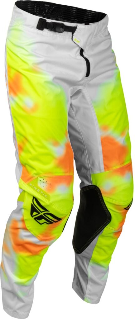 FLY RACING Kinetic Blur Pants (2027) — White/Hi-Vis/Orange — BLUR