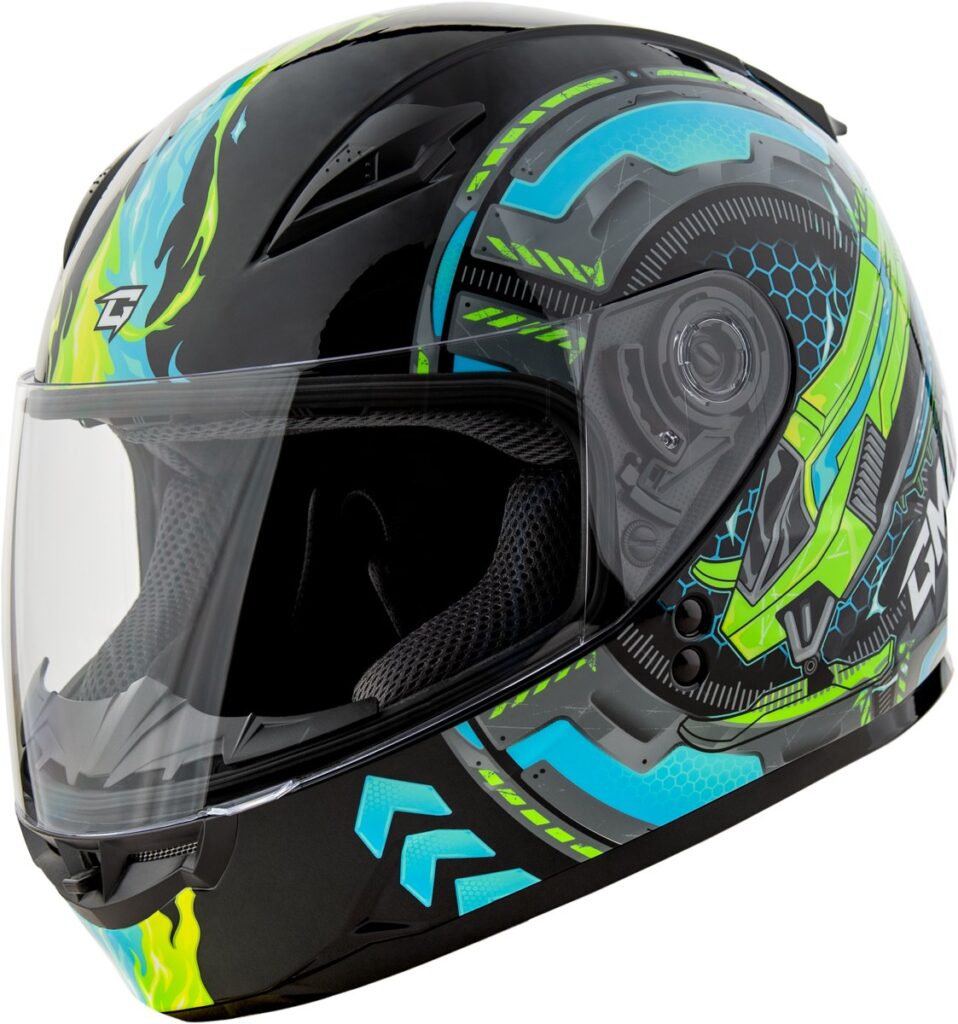 GMAX GM-49Y Charge Helmet (2026) — Black/Blue/Green — CHARGE