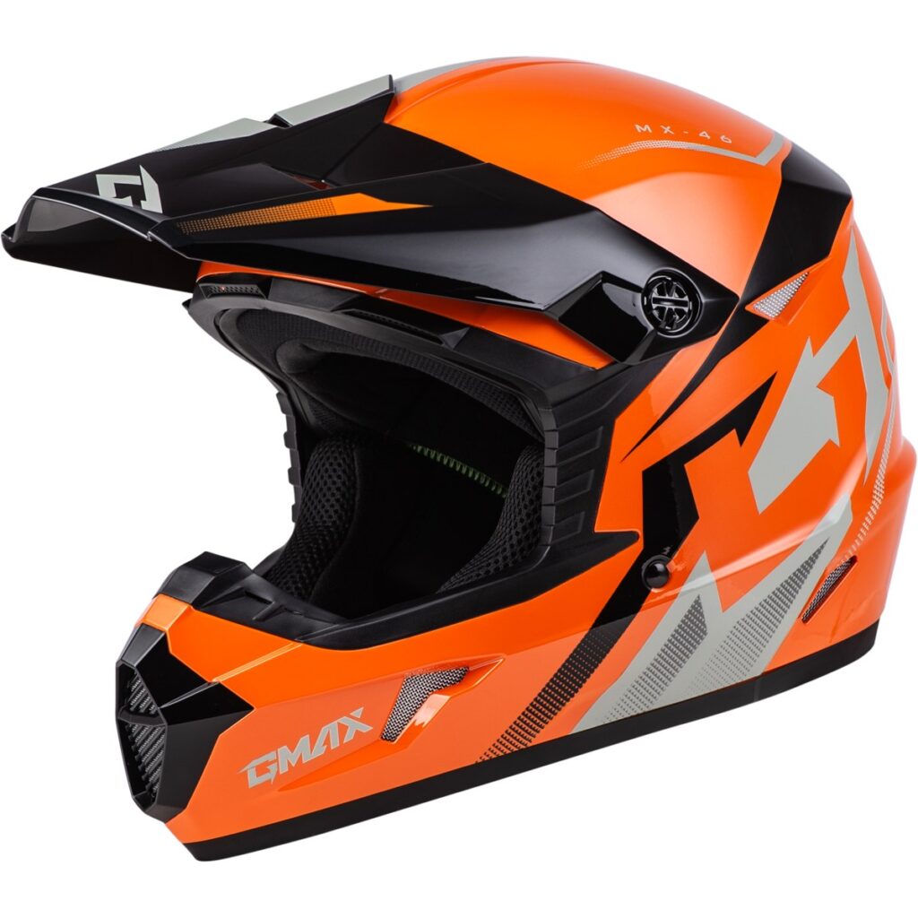 GMAX Youth MX-46 Compound Helmet — Orange/Black/Grey