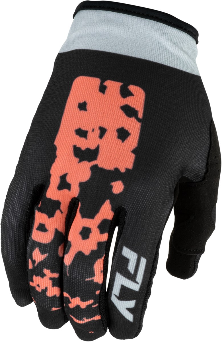 FLY RACING Girl's Lite Flake Gloves (2027) — Black/Light Grey/Coral — FLAKE