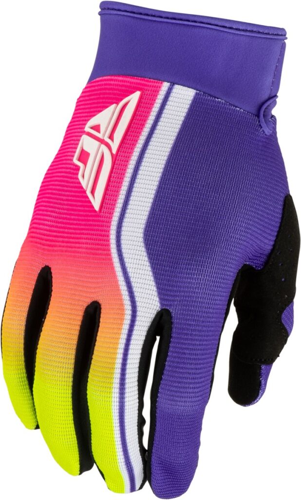 FLY RACING Youth F-16 Raze Gloves (2027) — Purple/Red/Yellow — RAZE