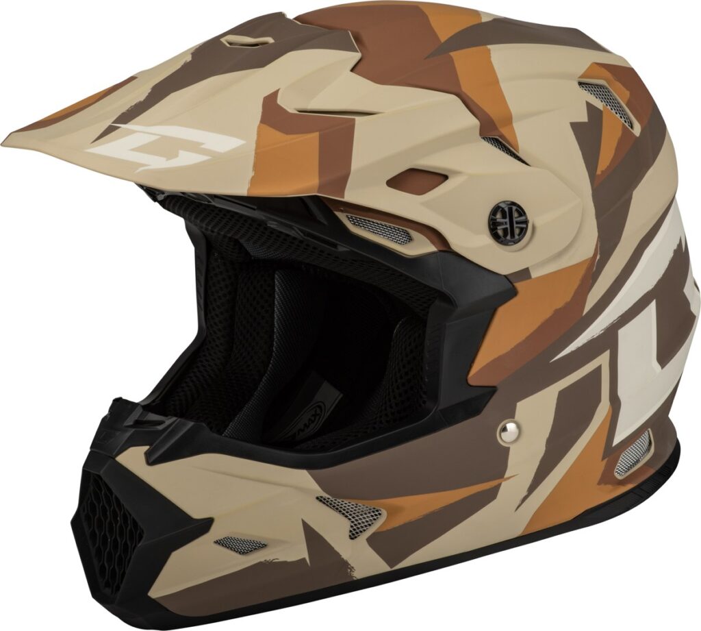 GMAX MX-96 Splinter Helmet — Matte Brown/Tan/White — SPLINTER