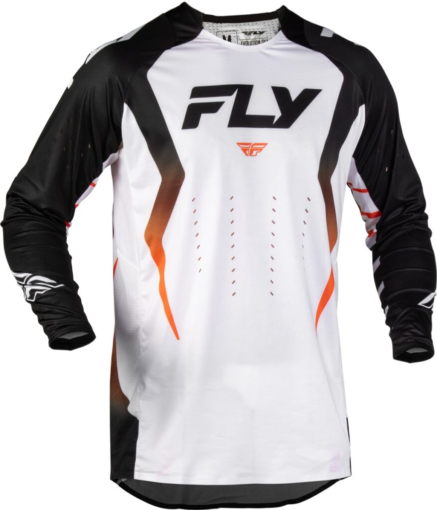 FLY RACING Evolution DST Bolt Jersey (2027) — White/Black/Orange — BOLT