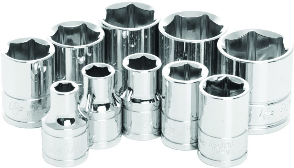 PERFORMANCE TOOL 10 Pc 3/8" Sae Socket Set Shallow - W38002