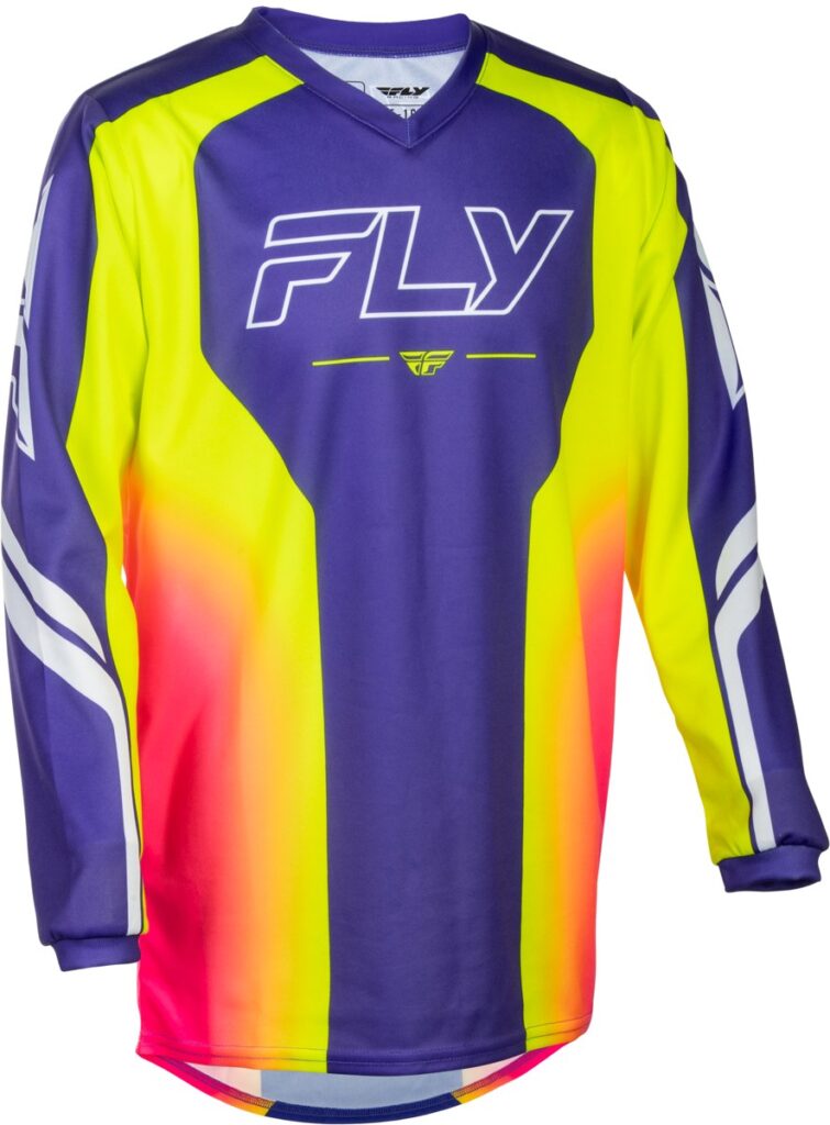 FLY RACING Youth F-16 Raze Jersey (2027) — Purple/Red/Yellow — RAZE
