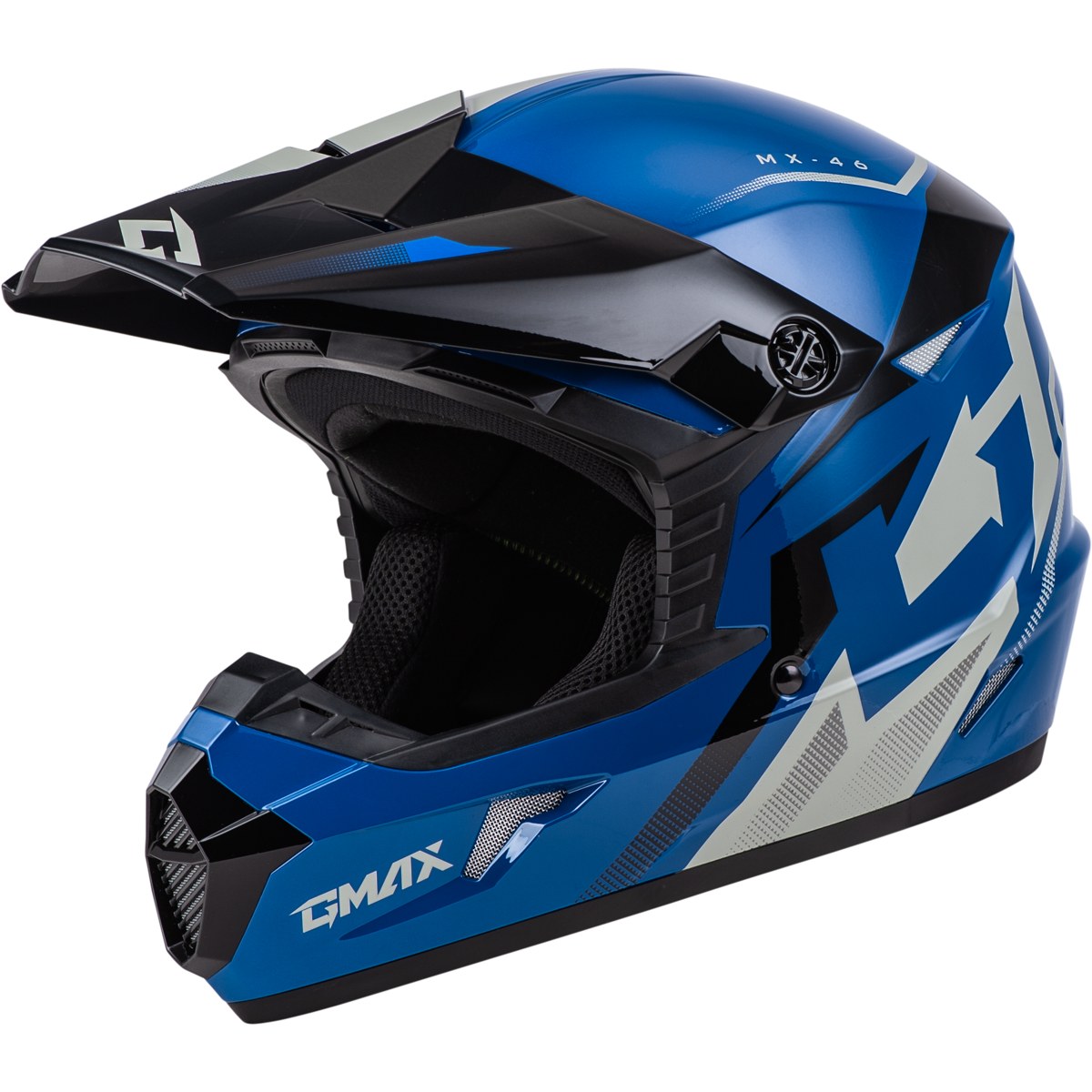 GMAX Youth MX-46 Compound Helmet — Blue/Black/Grey