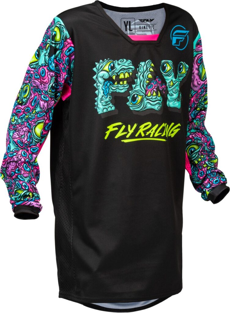 FLY RACING 2026 Kinetic Mutant Youth Jersey — Black/Multi Color — MUTANT