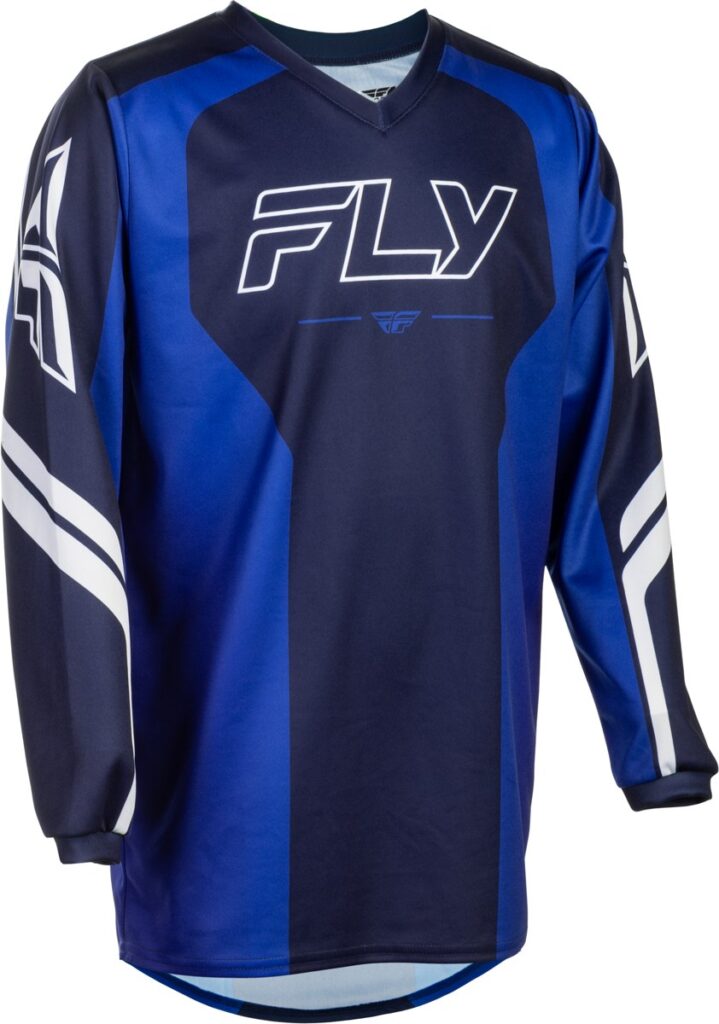 FLY RACING Youth F-16 Raze Jersey (2027) — Navy/Blue/White — RAZE