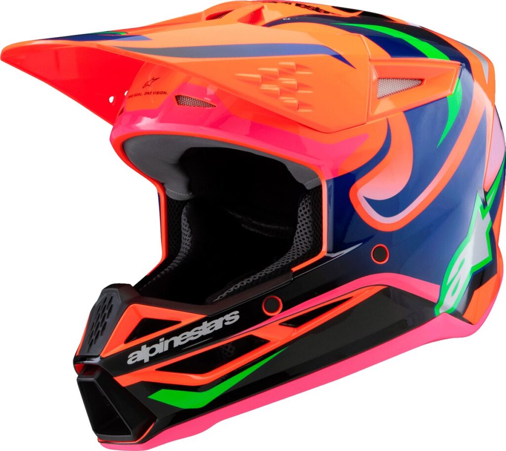 ALPINESTARS SM3 Youth Deegan Helmet — Orange Fluo/Purple/Pink Fluo — DEEGAN