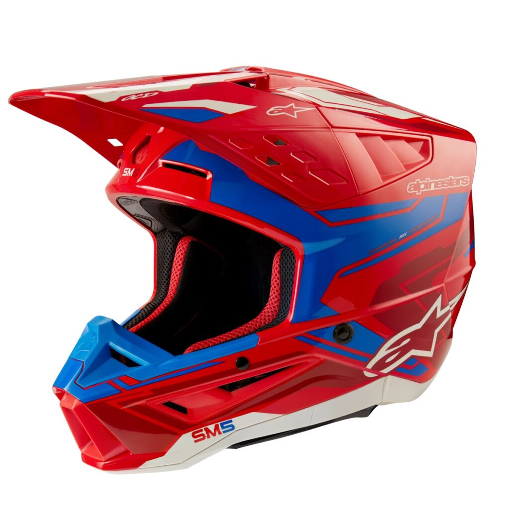 ALPINESTARS S-M5 Helmet — Bright Red/Blue — ACTION 2