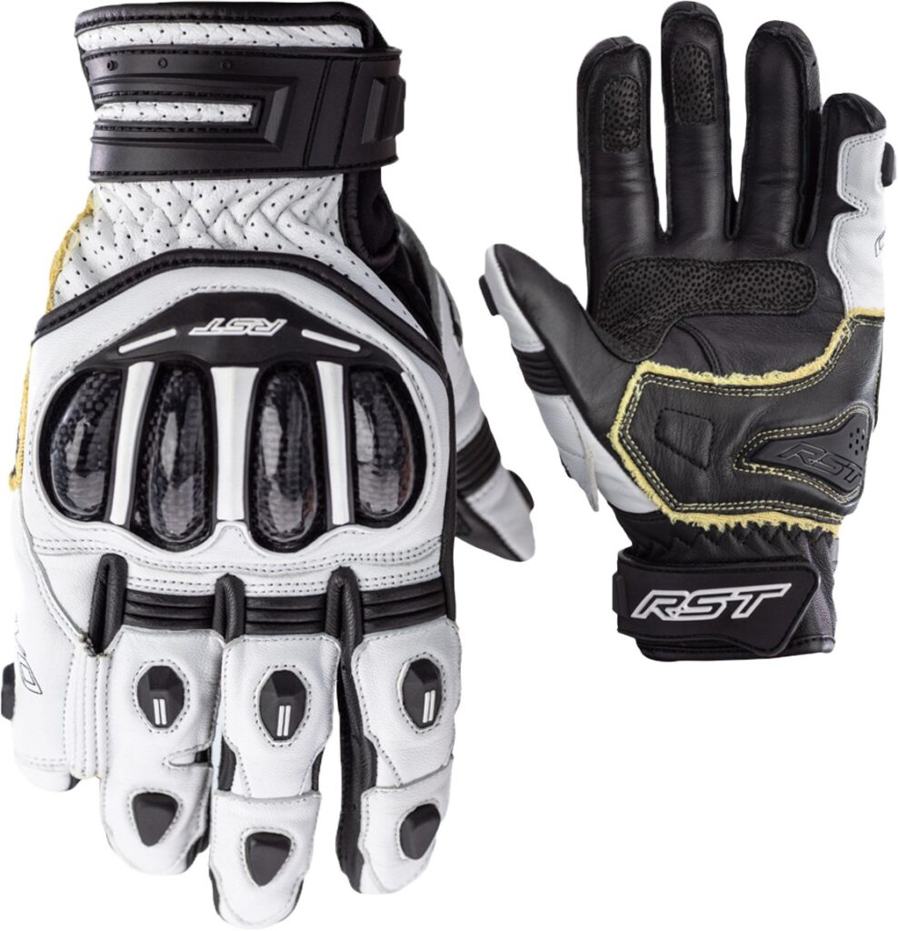 RST Tractech EVO 4 Short CE Glove — White/White/Black