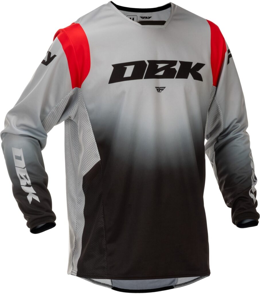 FLY RACING 2026 Kinetic DBK Jersey — Grey/Black/Red