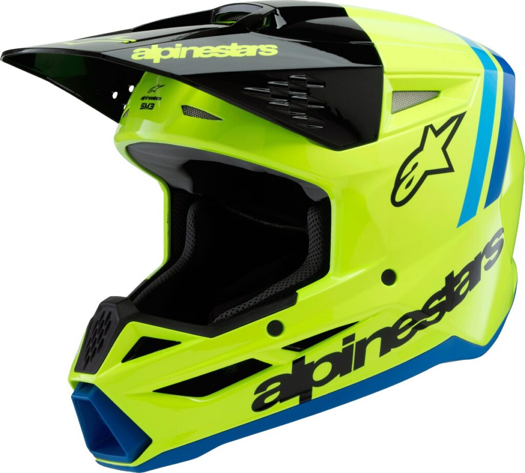 ALPINESTARS SM3 Youth Radium Helmet — Yellow Fluo/Black/Blue — RADIUM