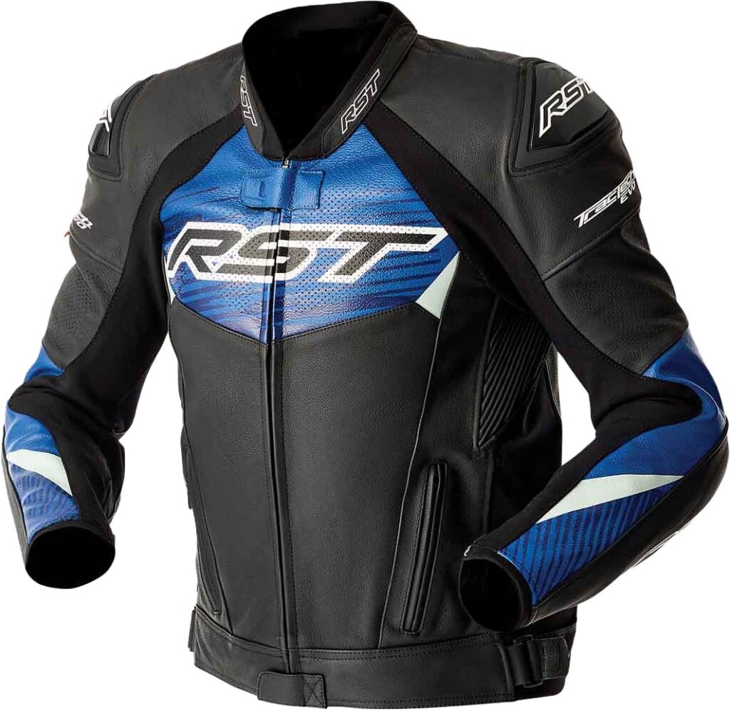 RST Tractech Evo D3O Leather Jackets — Black/Blue