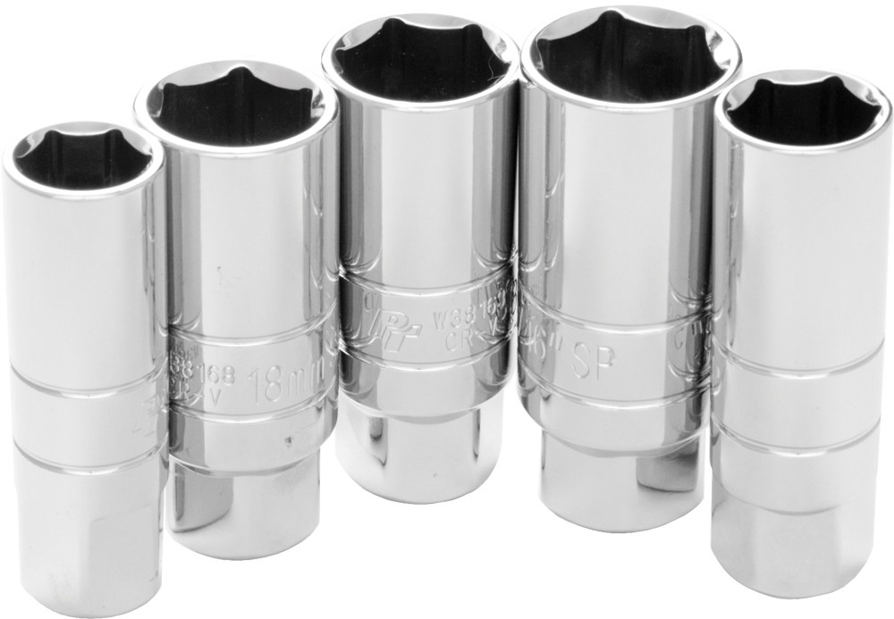 PERFORMANCE TOOL 5 Pc Spark Plug Socket Set - W30936