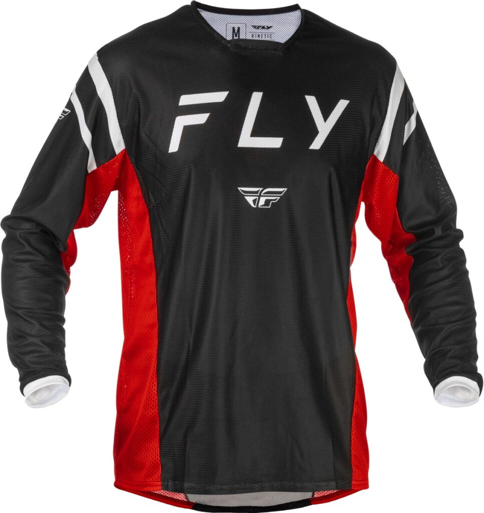 FLY RACING 2025.5 Kinetic Mesh Center Jersey — Black/White/Red