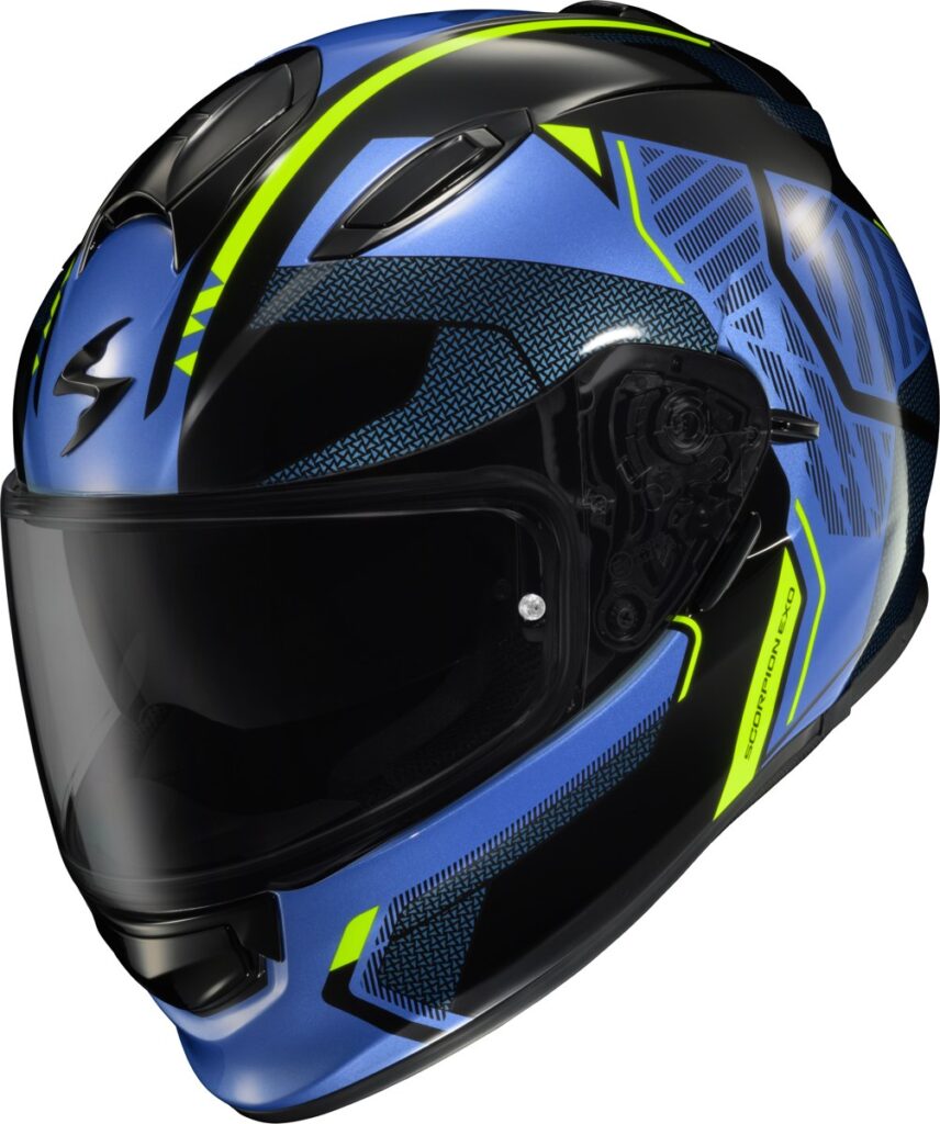 SCORPION EXO Ryzer Full-Face Helmet — Blue/Hi-Vis Yellow — SWITCH