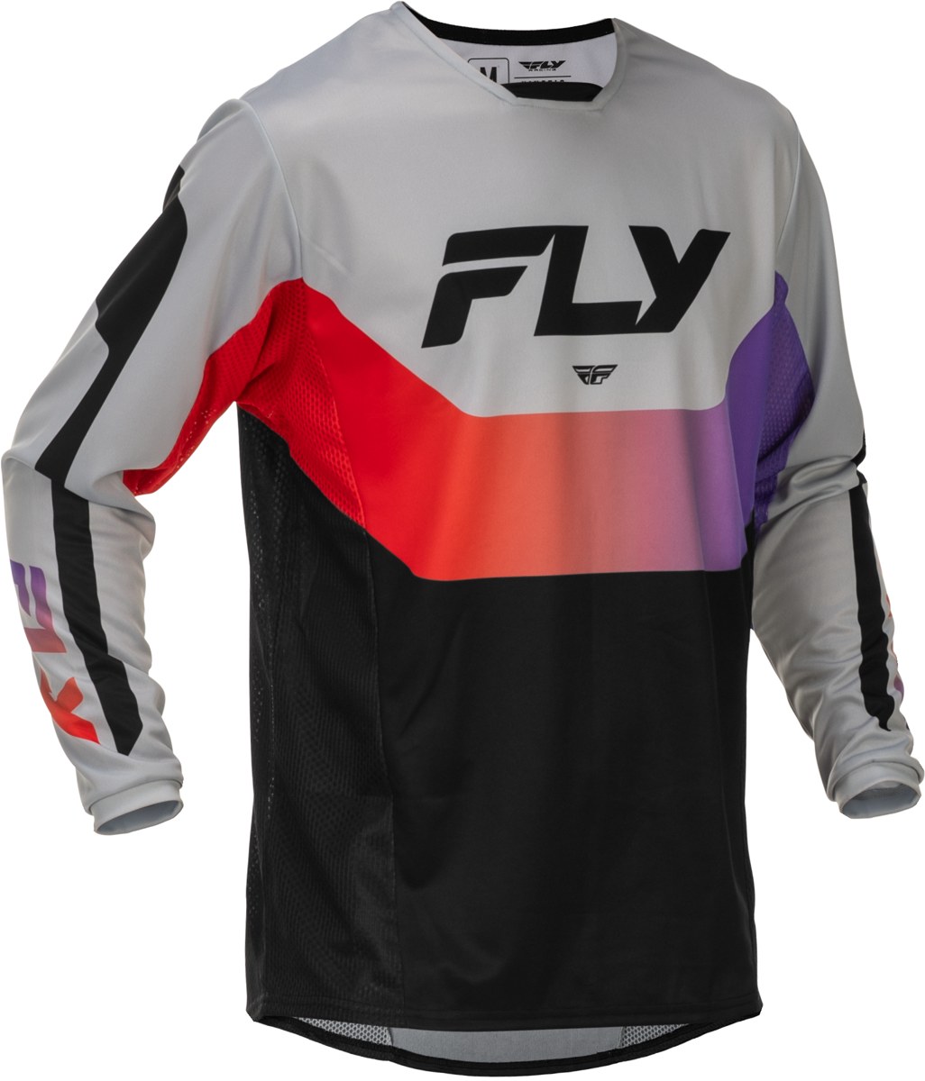 FLY RACING 2026 Kinetic Jersey — Grey/Red/Purple/Black