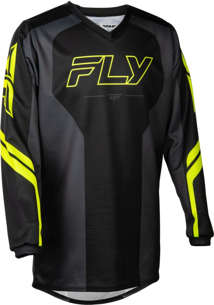 FLY RACING Youth F-16 Raze Jersey (2027) — Black/Grey — RAZE