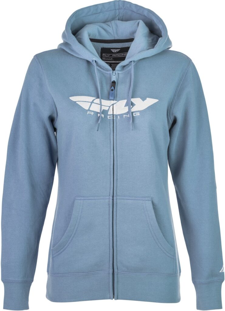 FLY RACING Women's Corporate Zip Up Hoodie — Light Blue