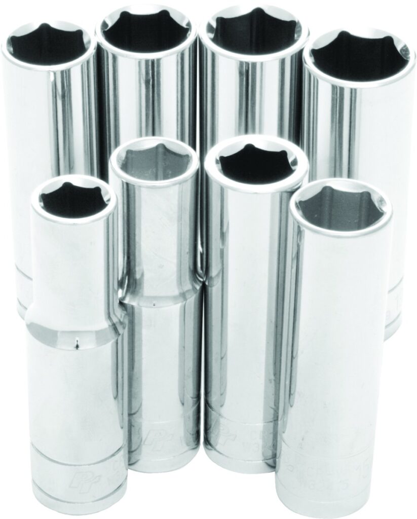 PERFORMANCE TOOL 8 Pc 1/2" Met Socket Set Deep - W32400