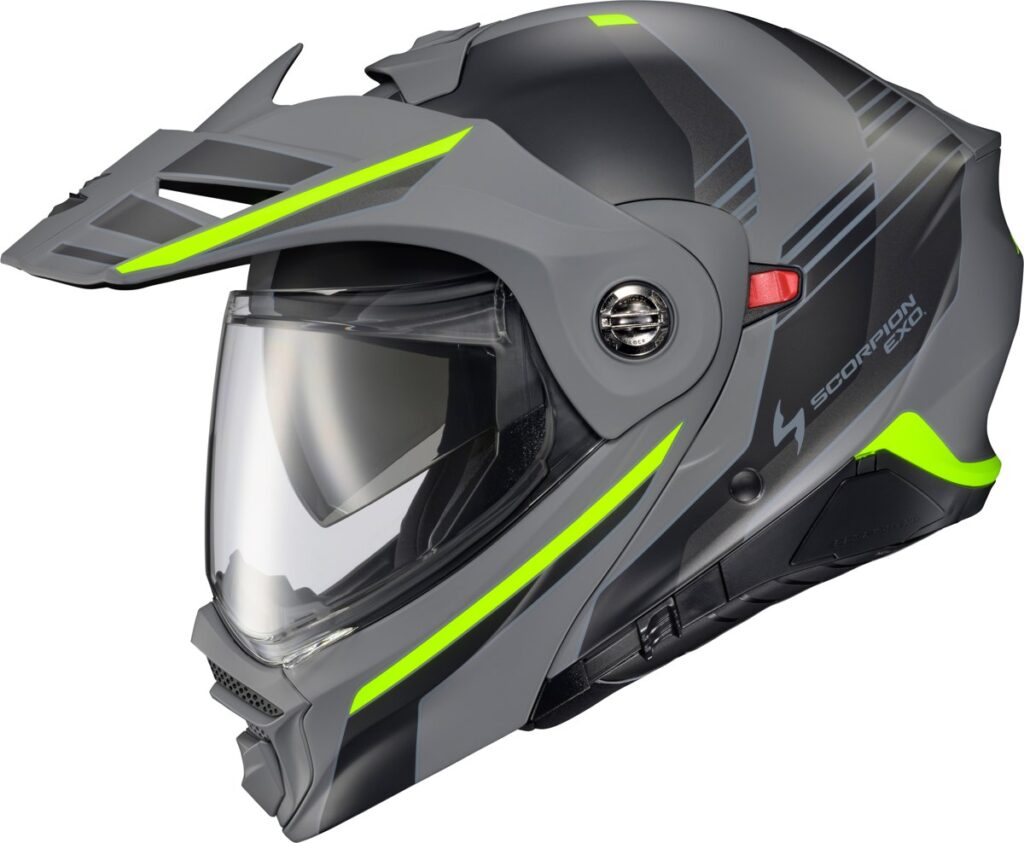 SCORPION EXO EXO-AT960 Modular Helmet — Grey/Hi-Vis — MONK