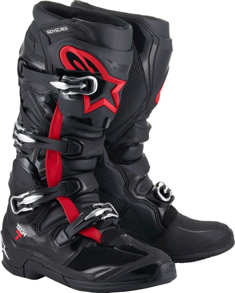 ALPINESTARS 2025 Tech 7 Boots — Black/Fluorescent Red