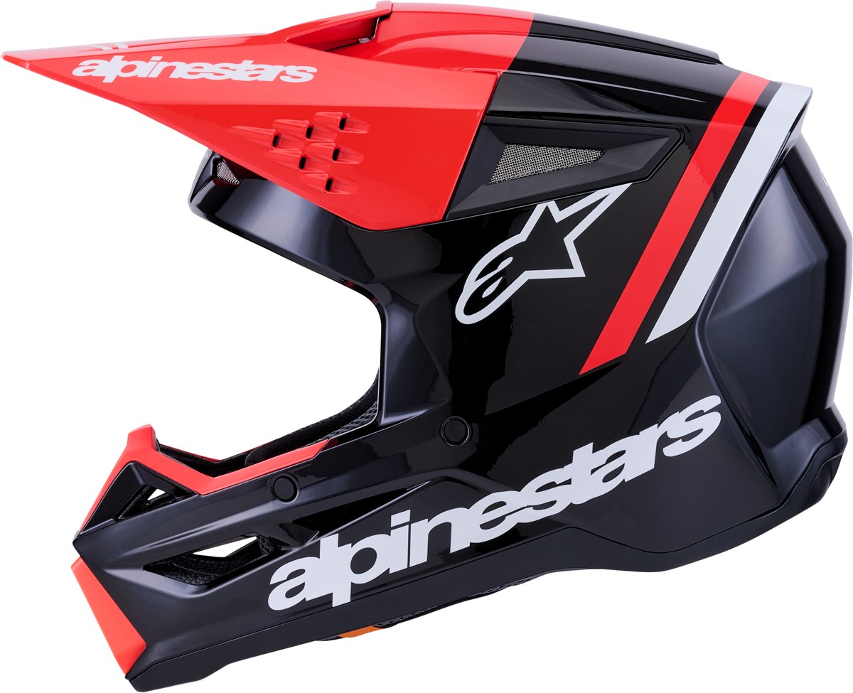ALPINESTARS SM3 Radium Helmet — Black/Red Fluo/White — RADIUM