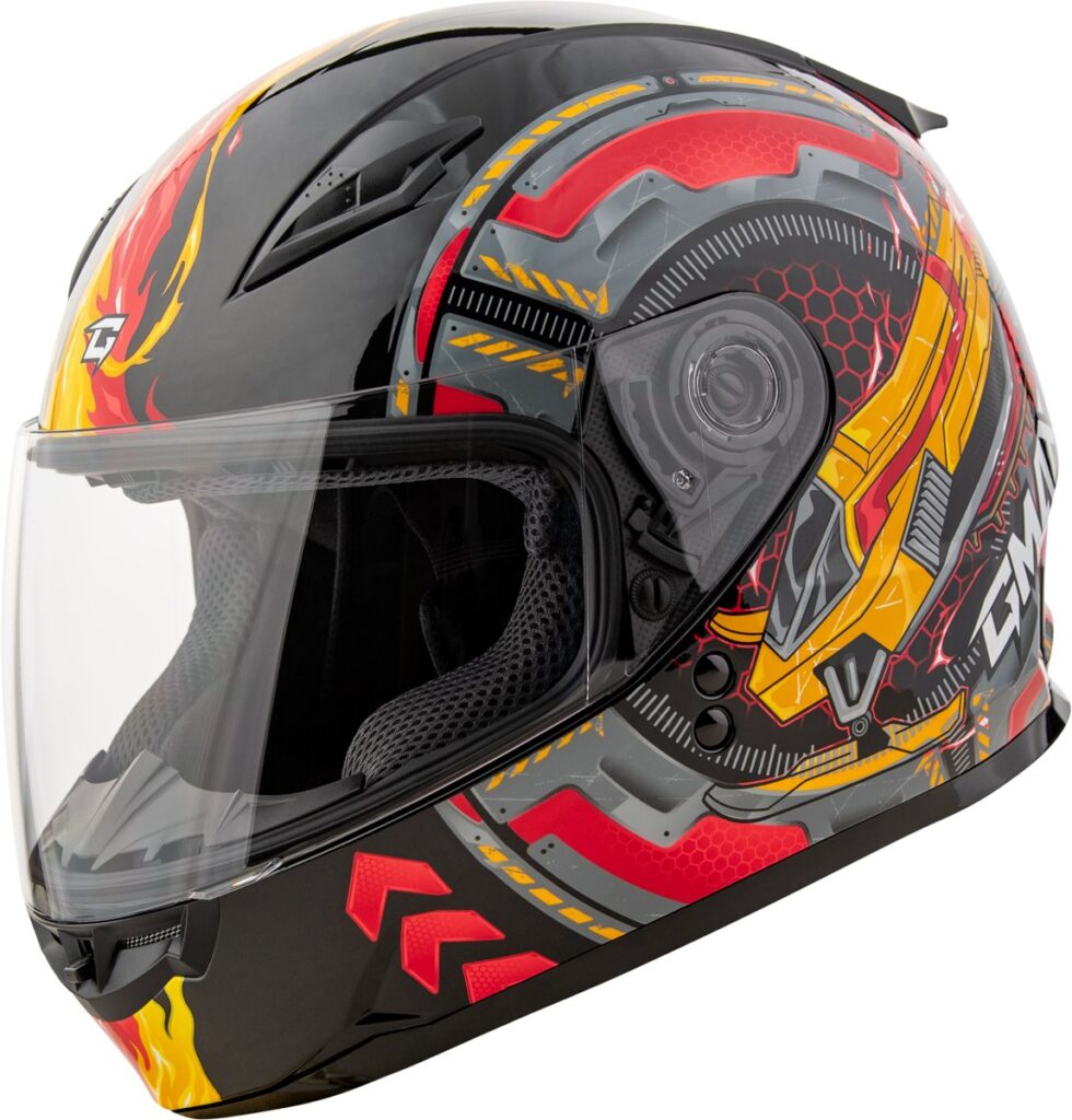 GMAX GM-49Y Charge Helmet (2026) — Black/Red/Yellow — CHARGE
