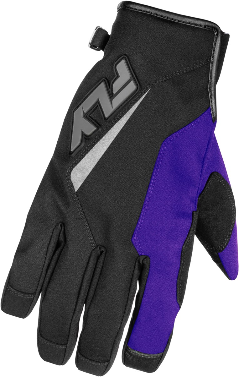 FLY RACING Youth Title Gloves — Black/Purple/Grey