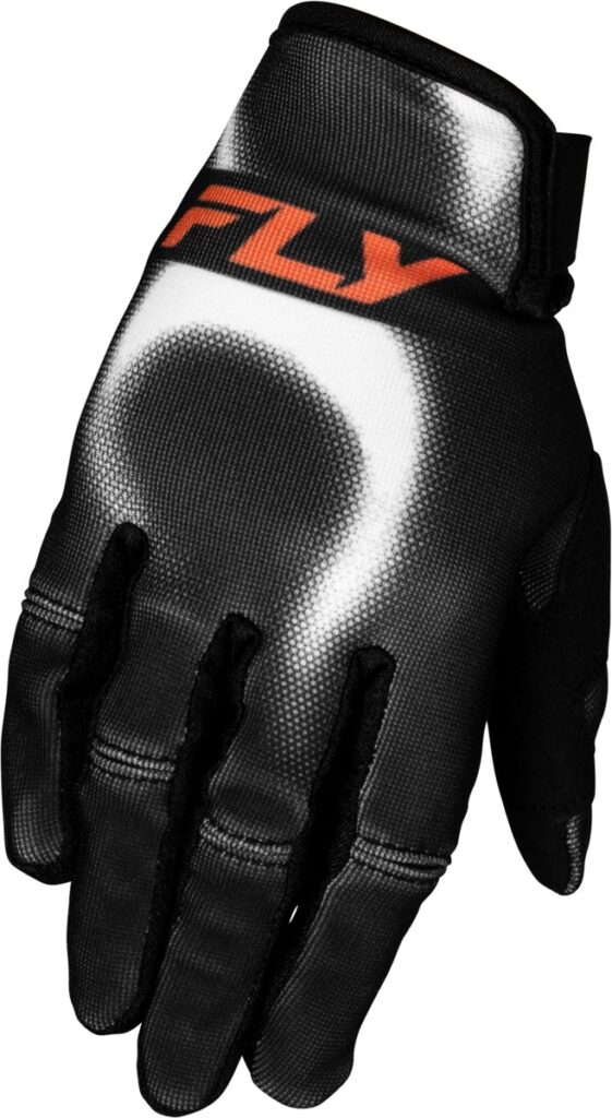 FLY RACING Youth Kinetic Torch Gloves (2027) — Black/White/Orange — TORCH
