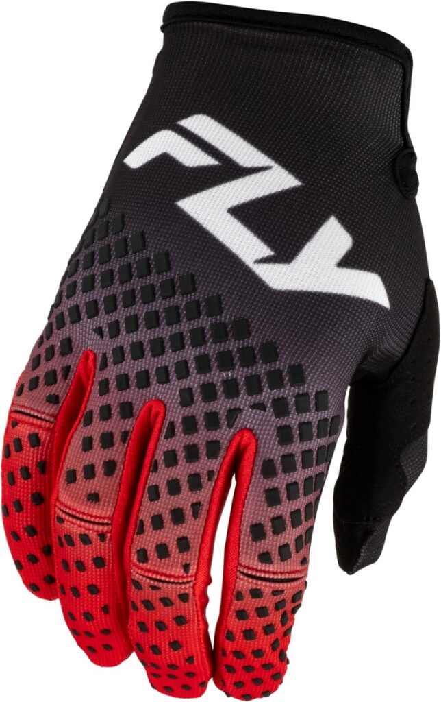 FLY RACING Youth Kinetic Fade Gloves (2027) — Black/Red/White — FADE