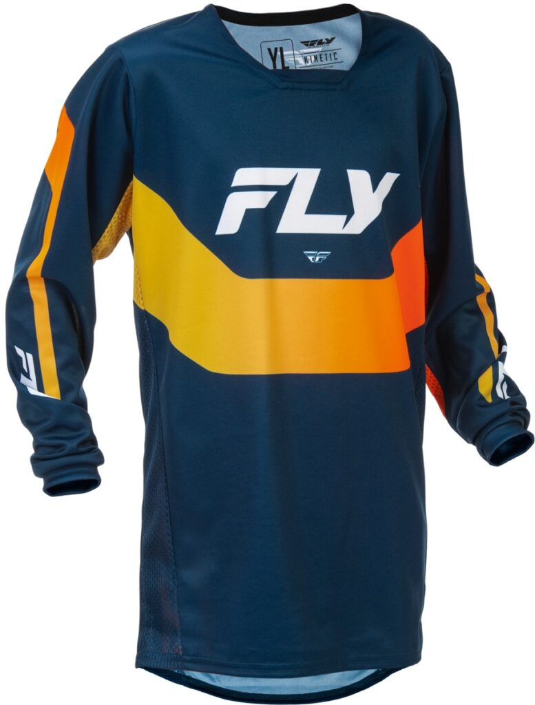 FLY RACING 2026 Youth Kinetic Jersey — Navy/Orange