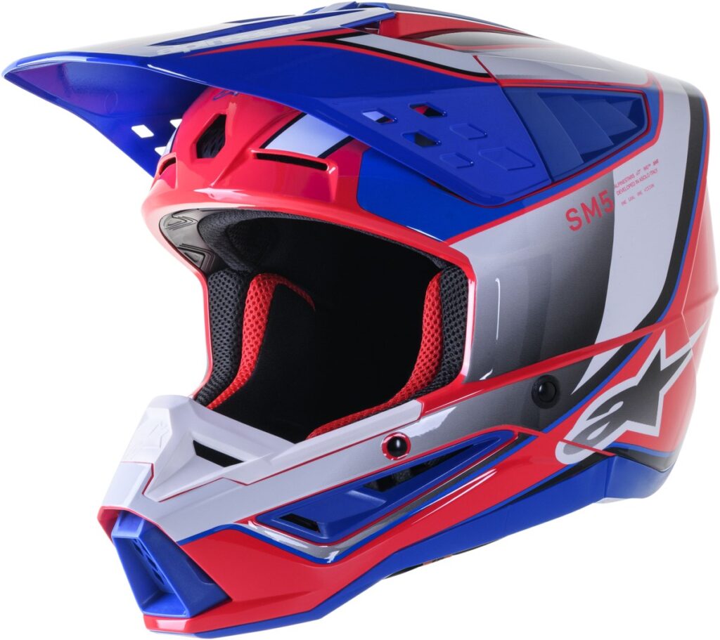 ALPINESTARS S-M5 Helmet — White/Diva Pink/Enamel Blue — SAIL