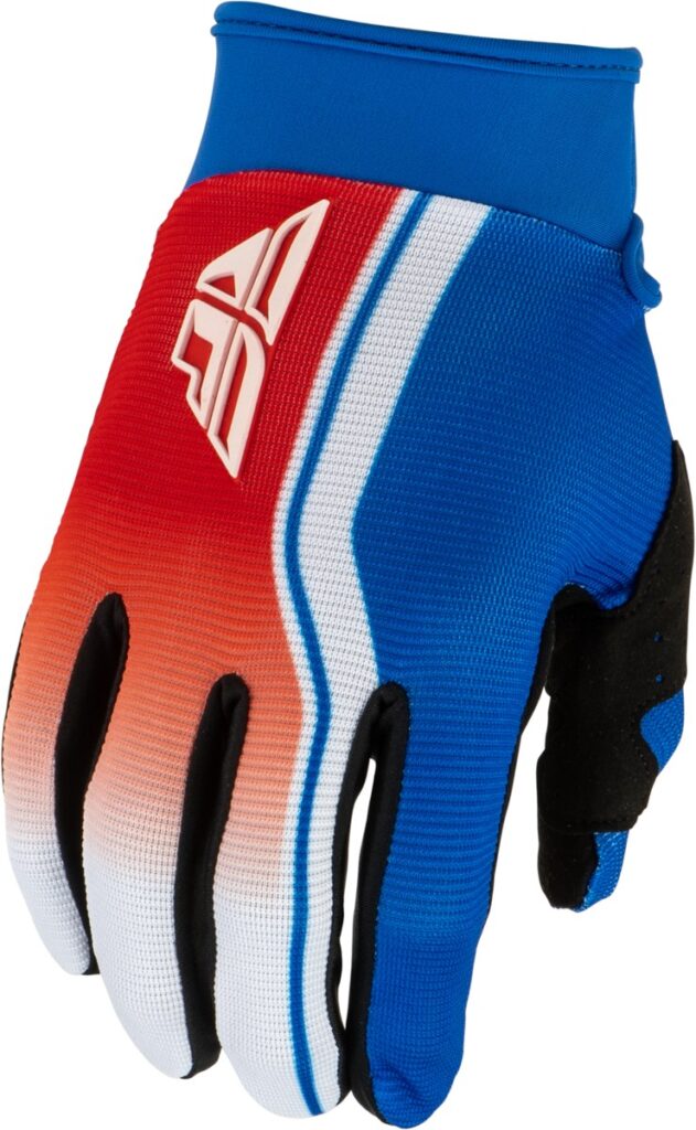 FLY RACING Youth F-16 Raze Gloves (2027) — Red/White/Blue — RAZE
