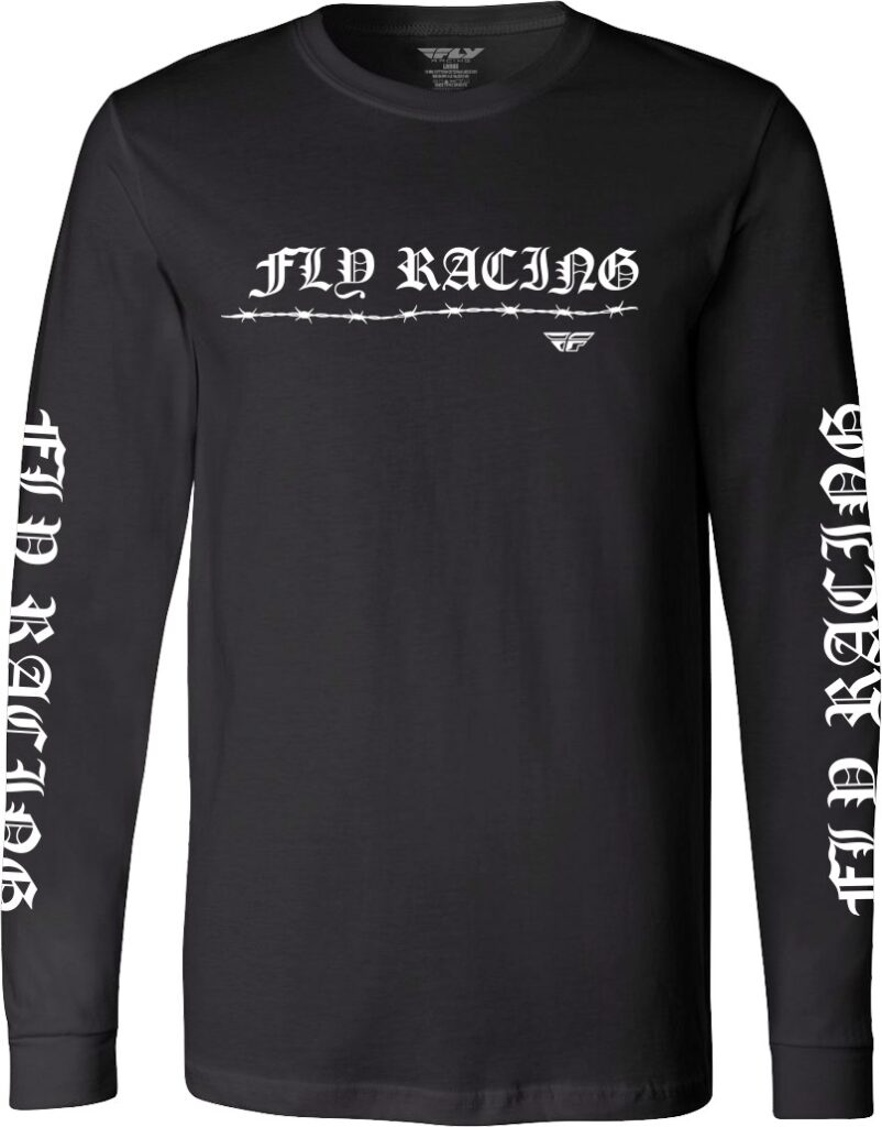 FLY RACING Barbed Wire Longsleeve Tee — Black — BARBED WIRE