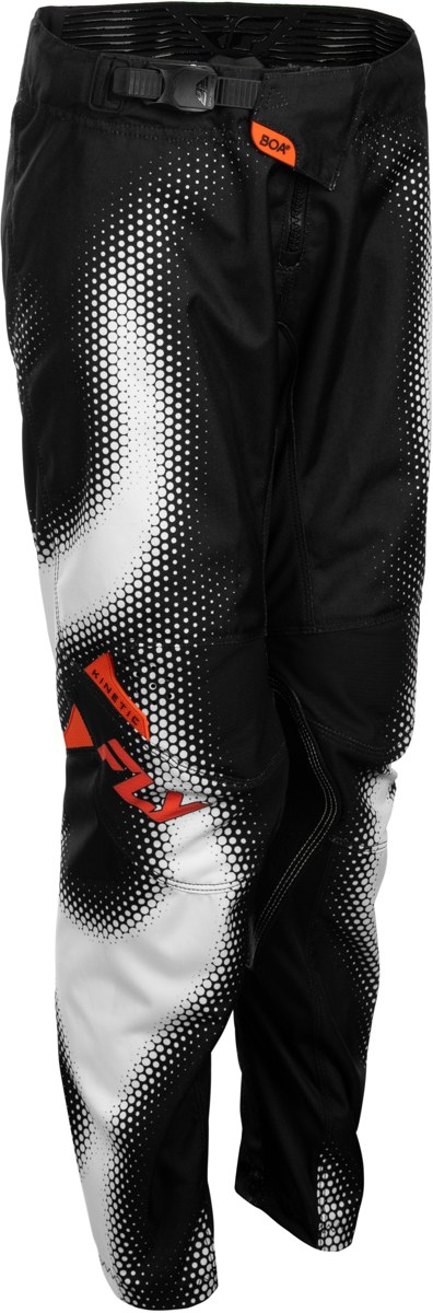 FLY RACING Youth Kinetic Torch Pants (2027) — Black/White/Orange — TORCH