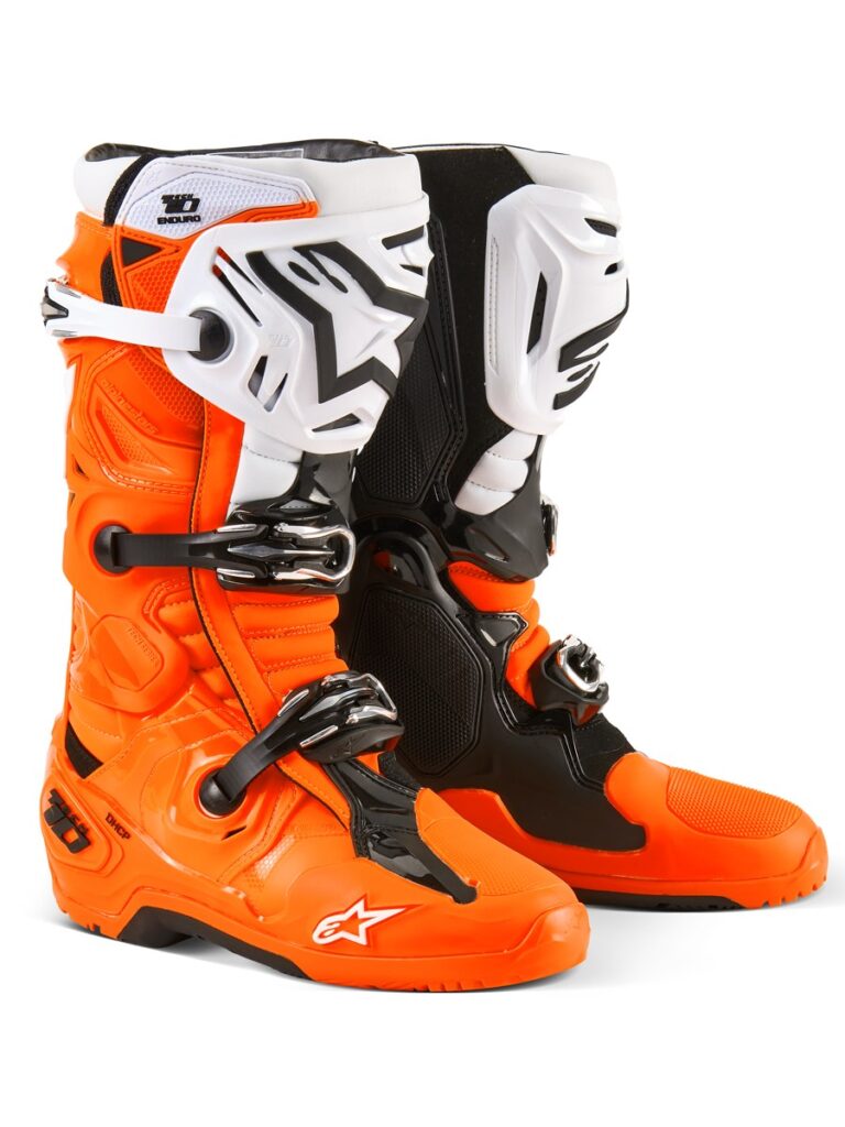 ALPINESTARS Tech 10 Enduro Boots — Fluorescent Orange/Black/White — ENDURO