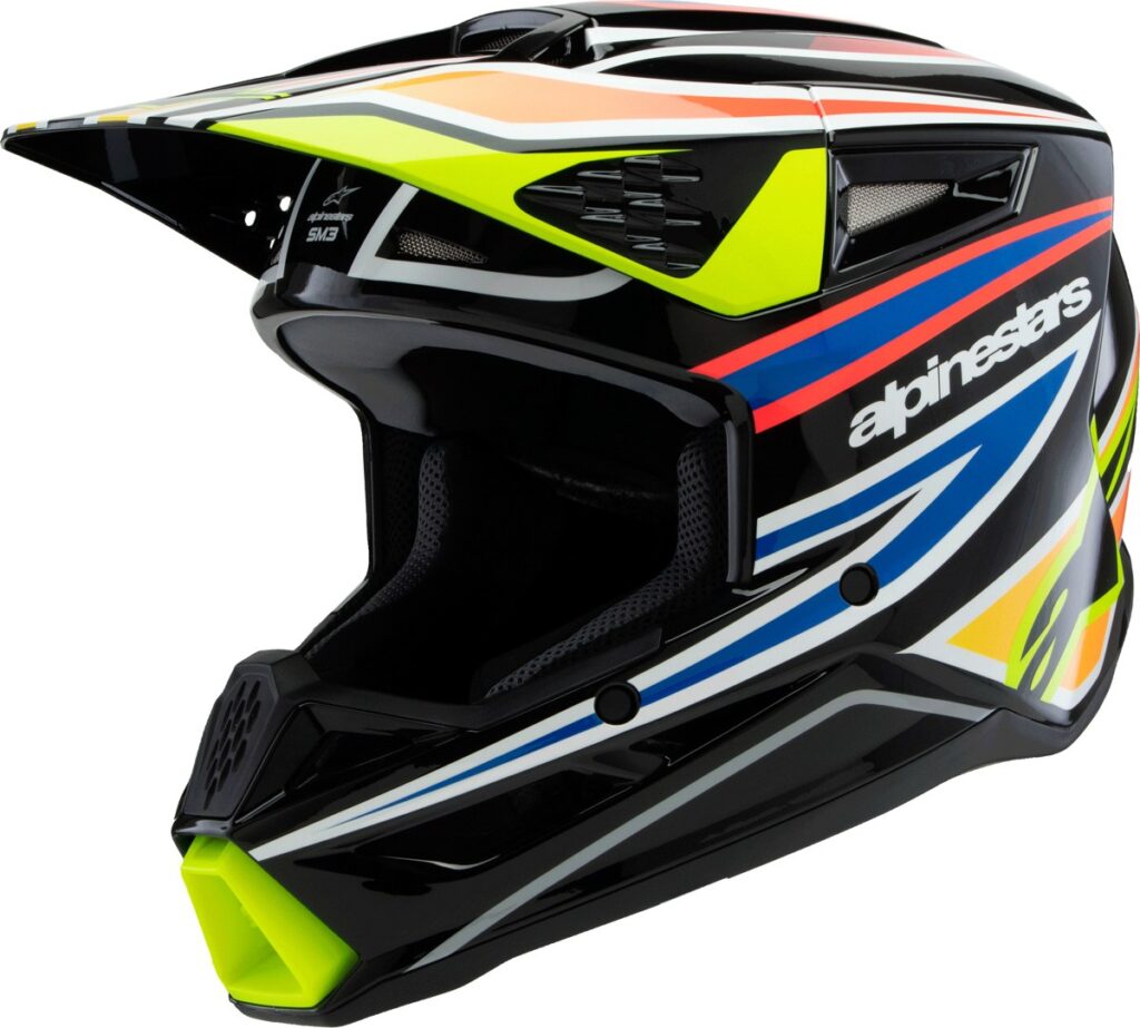 ALPINESTARS SM3 Youth Wurx Helmet — Black/Yellow Fluo/Blue/Red — WURX